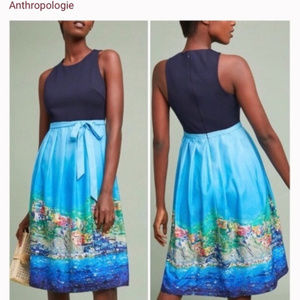 Anthropologie Positano Midi Navy Dress by Hutch